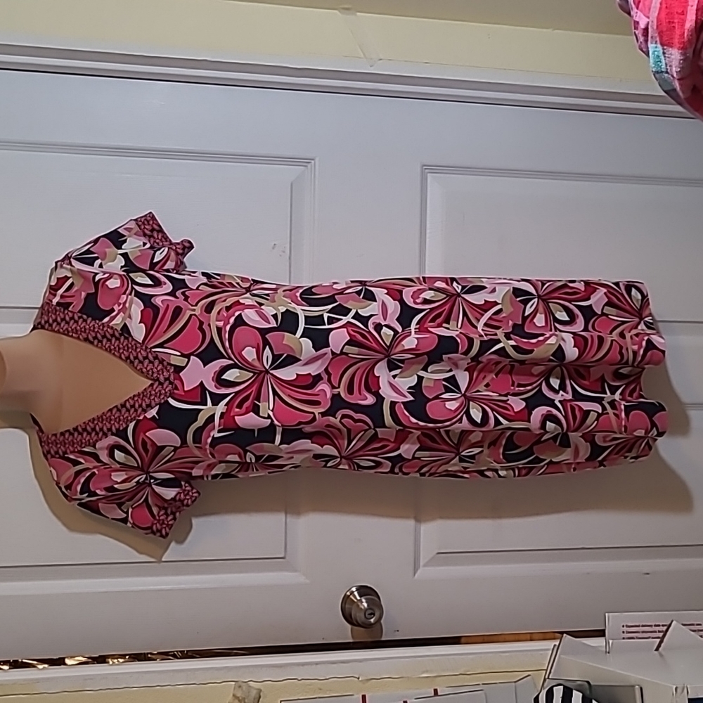 Unworn Dana Buchanan pink/blk dress runs BIG